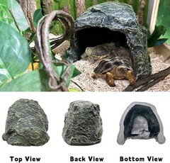 Reptile Hideout Large Tortoise Cave Resin Rock Reptile Basking Platform