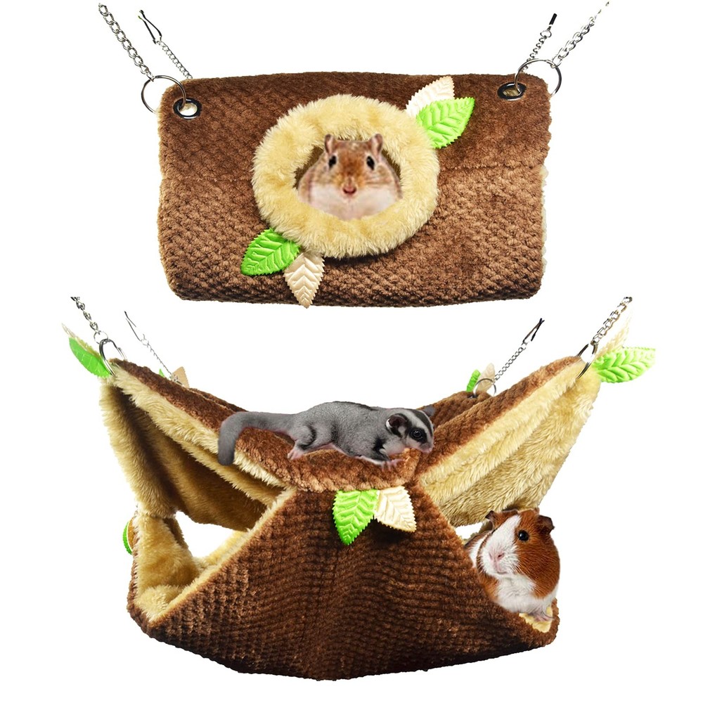 Small Animal Hammock, Hamster Hanging Bunkbed Hammock & Tunnel Warm Bed House…