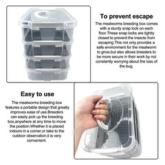 Mealworm Breeding Kit,Prevent Escape Mealworms Keeper,Four-Layer High Capacit…