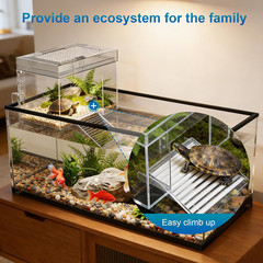 Adjustable Turtle Basking Platform, 7.8 x 5.5 x 5.5 Inch Above Tank Topper wi…
