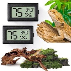 Reptile Thermometer and Humidity Gauge,2PCS Digital Hygrometer Adhesive Reptile
