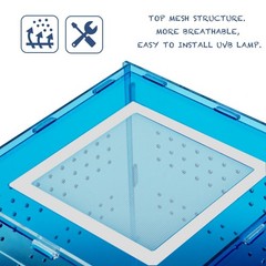 8x8x12 Acrylic Reptile Tank – Cyberpunk Blue Terrarium for Geckos & Small Reptil