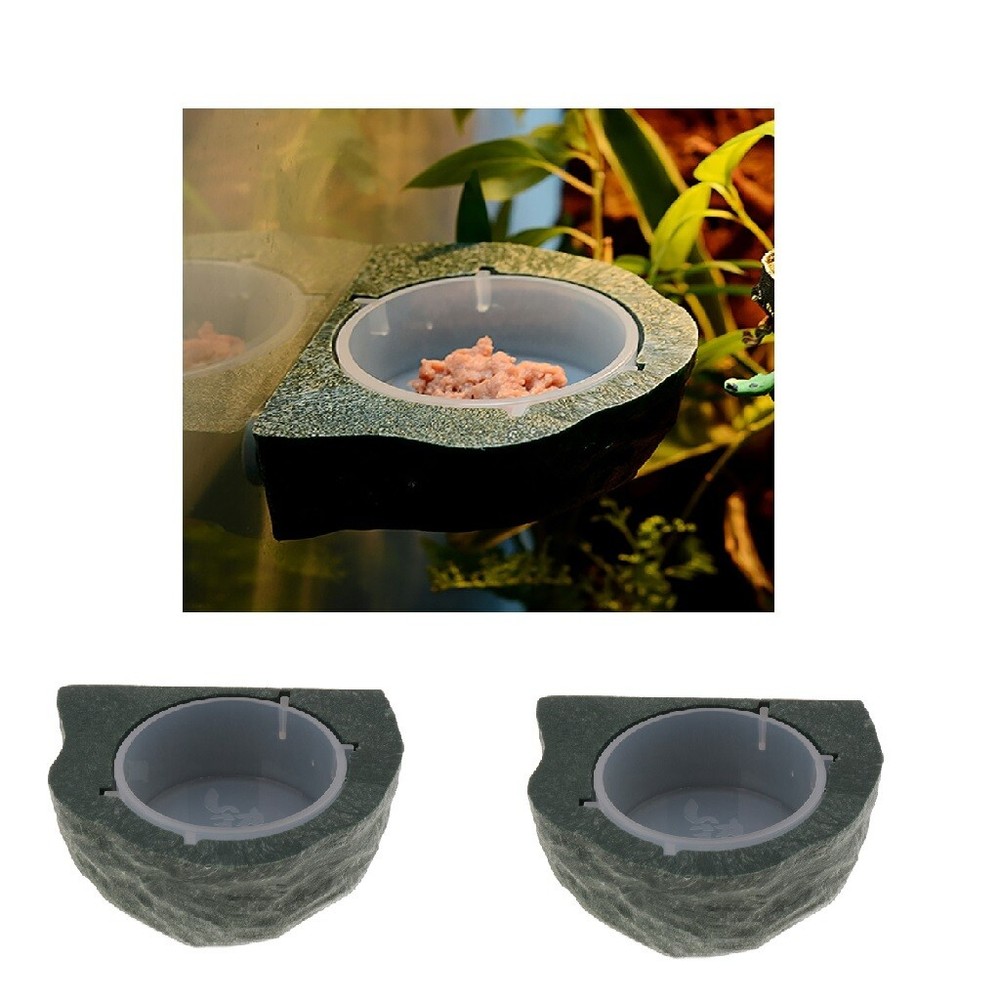 Portable Gecko Feeder Ledge Reptile Magnetic Decorative Feeding Bowl Creative