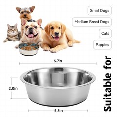 2 in 1 Slow Feeder Dog Bowl with Removeable Silicone Feeder Insert, Stainless…