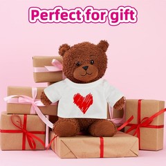 18 Pcs Stuffed Bear Clothes Sublimation Blank Bear Shirt Doll T-Shirts Stuffe…