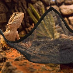2Pcs Durable Pet Hammock Black Mesh Reptile Hanging Bed for Lizards Snakes