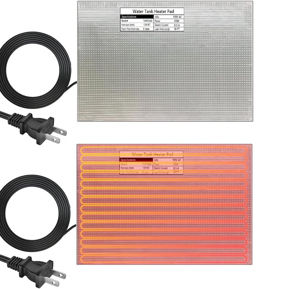 RV Holding Tank Heater Pad 12″x18″ 120V for Up to 50 Gal Fresh Water 2-Pack