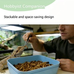 Zmiyivara Mealworm Breeding Kit, Live Feeder Worm Farm for Reptiles, blue