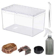 Reptile PC Terrarium 10.2″ x 5.9″ x 5.7″ Full View Reptile Aquarium Tank Star…