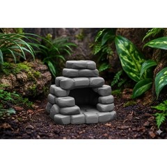 Naturalistic Stacked Stone Hide – Terrarium / Reptile Tank Decor