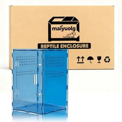 8x8x12 Acrylic Reptile Tank – Cyberpunk Blue Terrarium for Geckos & Small Reptil