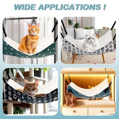 4 Pack Cat Hammock for Cage, Reversible Cat Hanging Hammock Soft Double Sided…