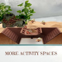 Brown Hermit Crab Cave Hideout 3in1 Underground Tunnel Climbing Toys Reptile