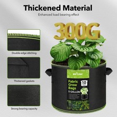 BN-LINK Seedling Heat Mat 10″ x 20.75″-2 Pack and 5 Gallon 10 Pack Grow Bags …