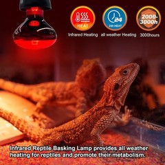 Durable 150W Infrared Heat Emitters – 2-Pack Red Heat Bulbs for Reptile Comfort