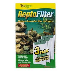 3 Box, Tetrafauna ReptoFilter Medium Disposable Filter Cartridges 3 Pack