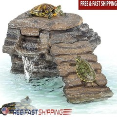 Turtle Tank Filter W/ Basking Platform 3-in-1 Decor Quiet Efficient Waterfall US