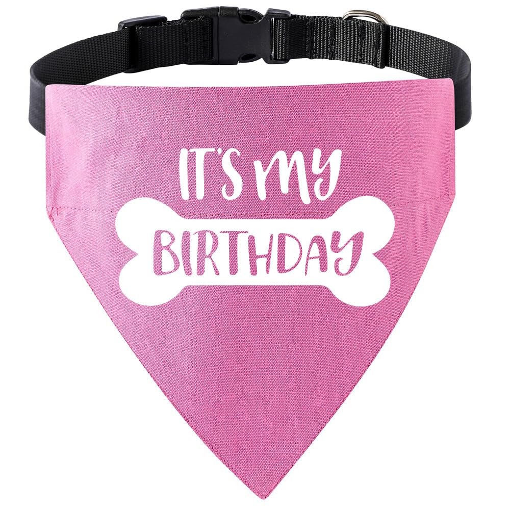 Dog Birthday Bandana Collar Adjustable Pet Scarf with Quick Release Buckle