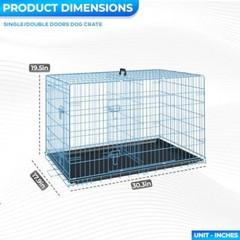 Dog Crate Dog Cage Pet Crate for Large Dogs Folding Metal Pet Cage Double Door