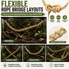 Snake Enclosure Accessories, Reptile Climbing Toy with Suction Cups and Hooks fo