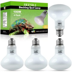 4 Pack 100W Reptile Heat Lamp Bulb (2nd Gen), Amphibian Basking Light Bulb, R…