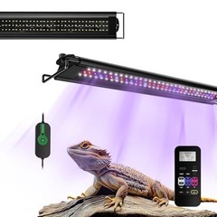 12W UVB Reptile Light Strip with Dimming, Remote Control & 24/7 Timer for Bearde