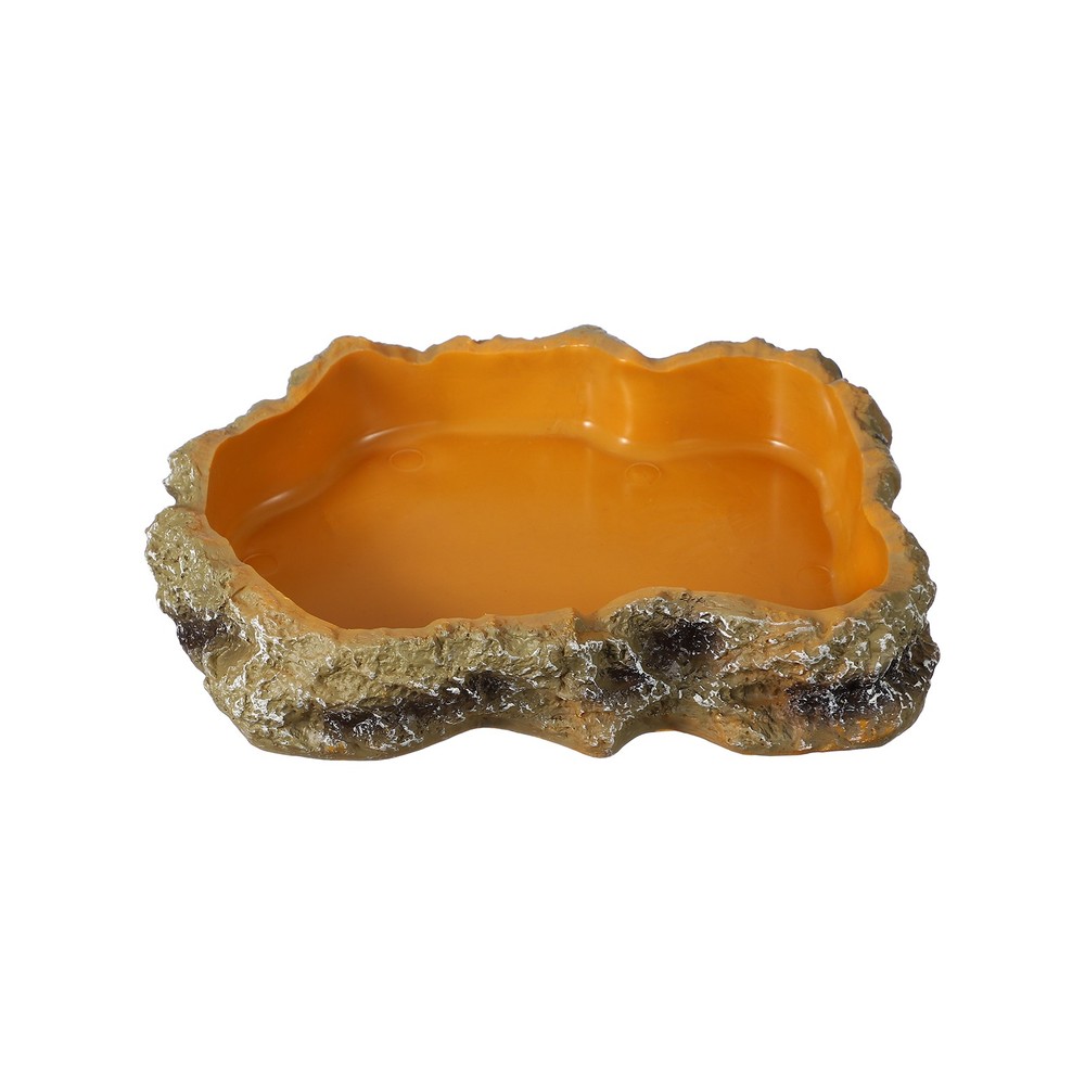 Reptile Food Bowl Reptile Feeding Dish Corner Bowl L 8.7 Inch Orange