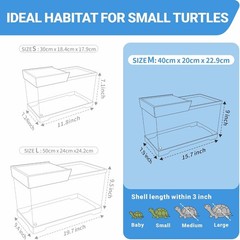 Turtle Tank Kit(Tank+Lamp+Filter), Upgrade PC Turtle Tank Starter Kit with Adjus