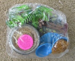 Hermit Crab accessories Kit Rocks, Food, Food & Water Dish Palm Tree And Sponge