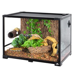 Resin Hollow Log Reptile Hide 2 PCS Suction Cup Climbing Toy Terrarium Cave
