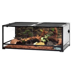 90Gallon Reptile Large Terrarium Upgrade Glass Front Opening Tank Sliding Door w