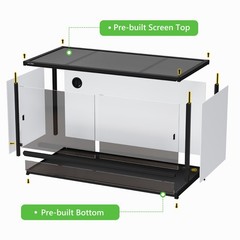 Reptile Enclosure 120 Gallon Large Terrarium Tank 4x2x2 Habitat