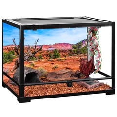 AWERT 48×18 inches Reptile Habitat Background Blue Sky Oasis Orange Desert Te…