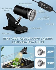 Small Turtle Tank Kit(Tank+Lamp+Filter), Acrylic Turtle Starter Kit with Adjusta