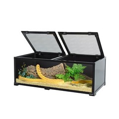 REPTIZOO 34 Gallon Glass Reptile Terrarium, 36″ x 18″x 12″ Wide & Low Reptile…