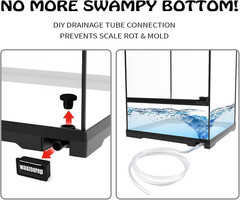 15 Gallon Tall Reptile Glass Tank 12″X12″X24″ with Drainage System – Pre-Assembl