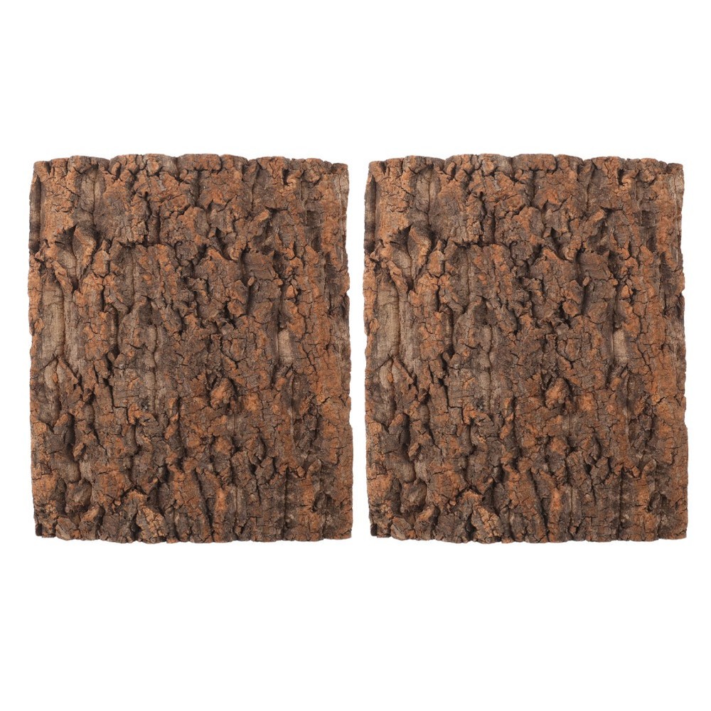 2Pcs Cork Bark Terrarium Background Natural Texture Reptile Habitat Decor