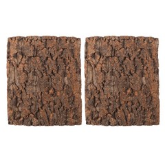 2Pcs Cork Bark Terrarium Background Natural Texture Reptile Habitat Decor