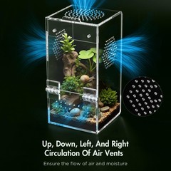 Jumping Spider Enclosure Acrylic Habitat Magnetic Door 3.5×3.5×7 Vent