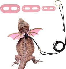 ADOGGYGO Bearded Dragon Leash Harness 3 Size Pack Pink Lizard Wing Walking Set