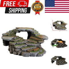 Reptology Shale Scape Step Ledge & Cave Hideout – Decorative Resin for Aquari…
