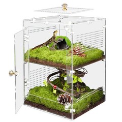 Large Jumping Spider Enclosure, 2 in 1 Ventilated Reptile Terrarium for Prayi…
