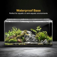Gecko Habitat: XL Clear Terrarium, Rimless Design, Easy Clean, 360° View