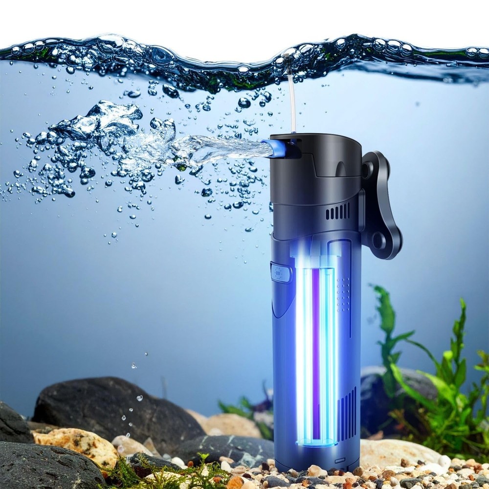 Flexzion Aquarium Filter U-V, 200 Gallon Fish Tank Filter with U-V Light for …