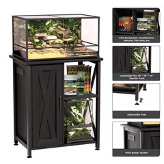 Herture 45-67 Gallon Reptile Tank Stand with Power Outlet, Terrarium Stand wi…