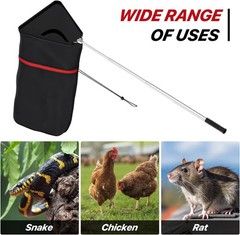 Chicken Net Catcher, Snake Catcher Net with Secure Drawstring, 29″-65″ Handin…