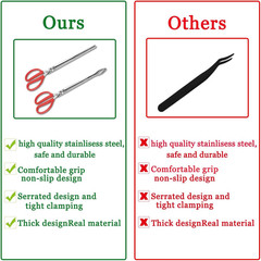 2pcs Snake Feeding Tongs, 15 inch Snake Hook Snake Grabber Tool Snake Stick Rept