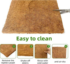 6-Pack 12″x12″ Natural Coconut Fiber Reptile Carpet, Eco-Friendly Terrarium Line