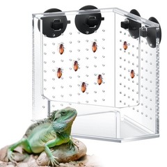 Weysat Reptile Corner Feeder Box Acrylic 4 Suction Cups