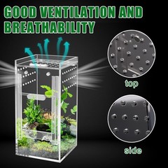 Mini Spider Enclosure, 3x3x6’’ Acrylic Terrarium with Ventilation Jumping Spi…